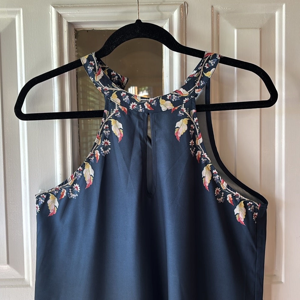 Shein Medium Floral Sleeveless Dress in Navy Blue - Picture 4 of 9